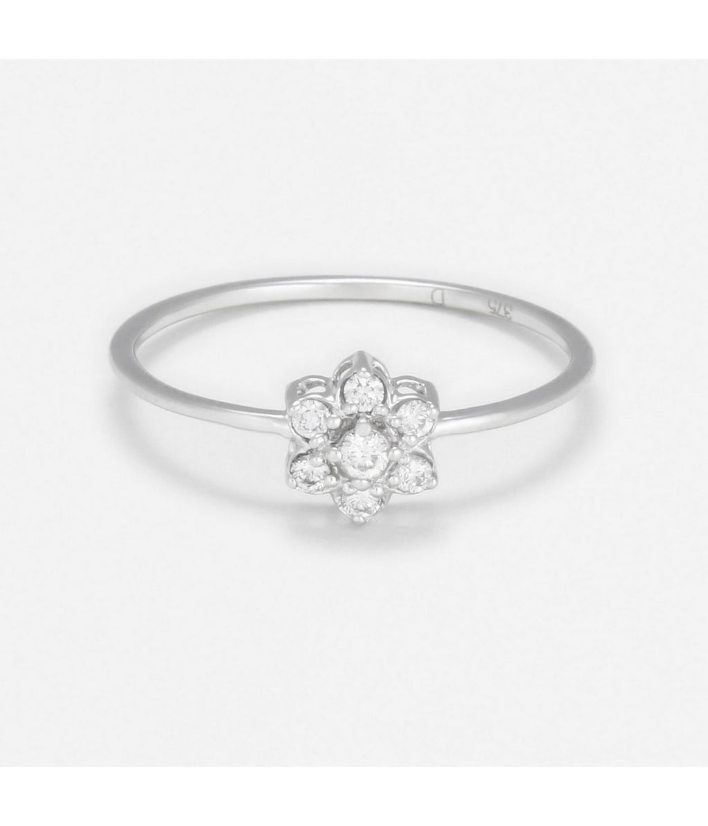 "Diamond Flower" Ring - D0.12/7 - White Gold