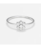 "Diamond Flower" Ring - D0.12/7 - White Gold