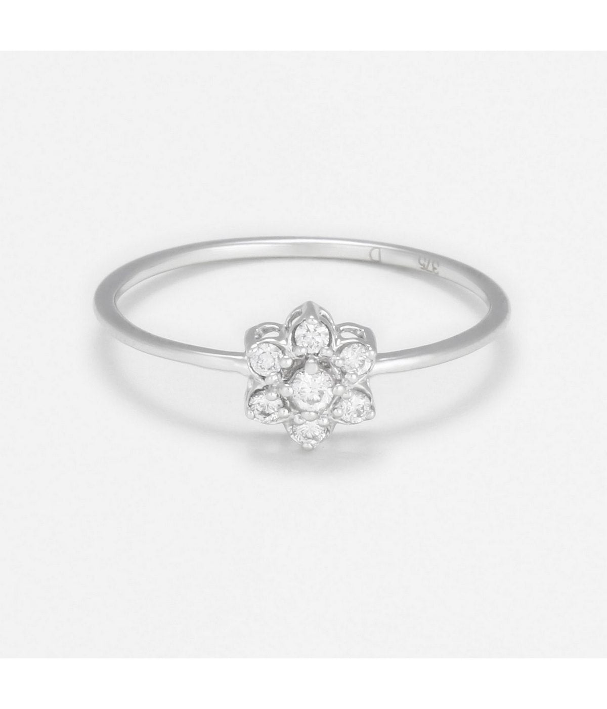"Diamond Flower" Ring - D0.12/7 - White Gold