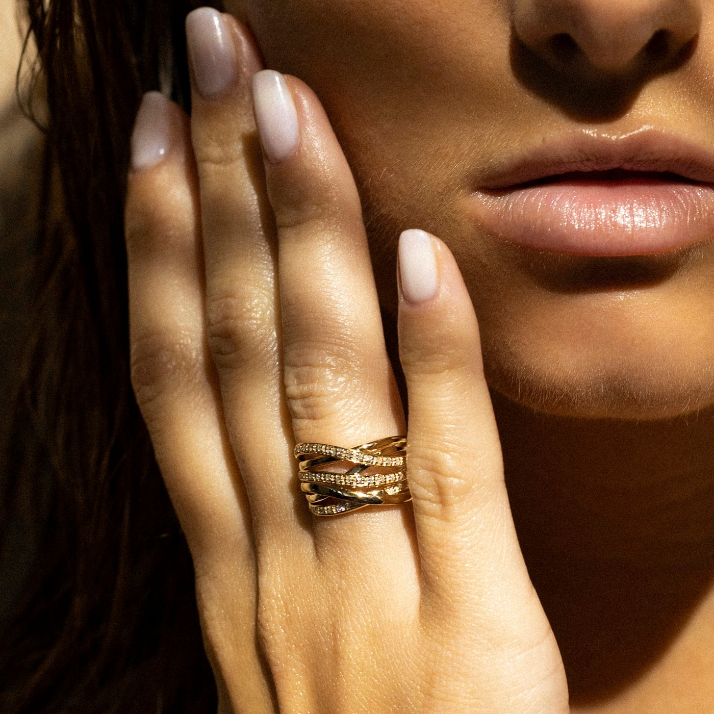 Ring “Entrelacs Eternel” Diamonds 0.18Ct/36 – Yellow Gold