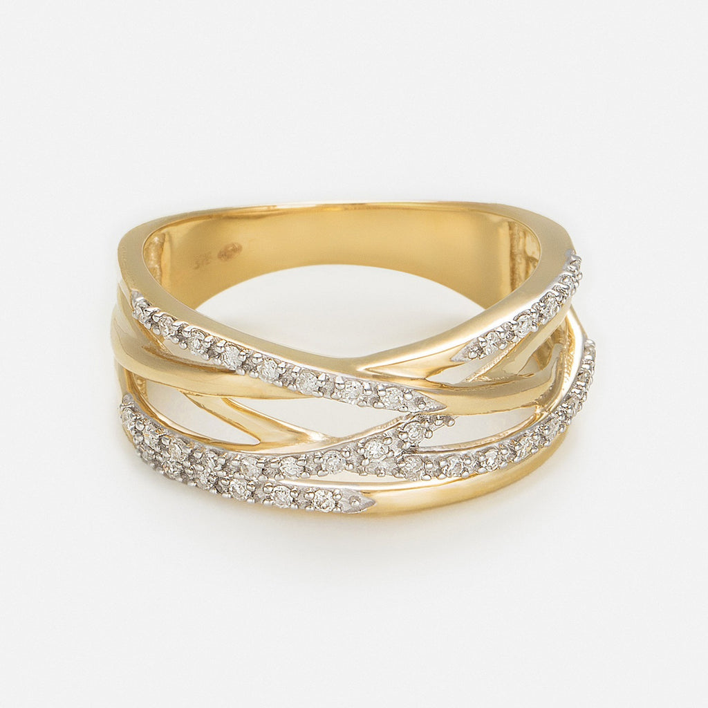 Ring “Entrelacs Eternel” Diamonds 0.18Ct/36 – Yellow Gold