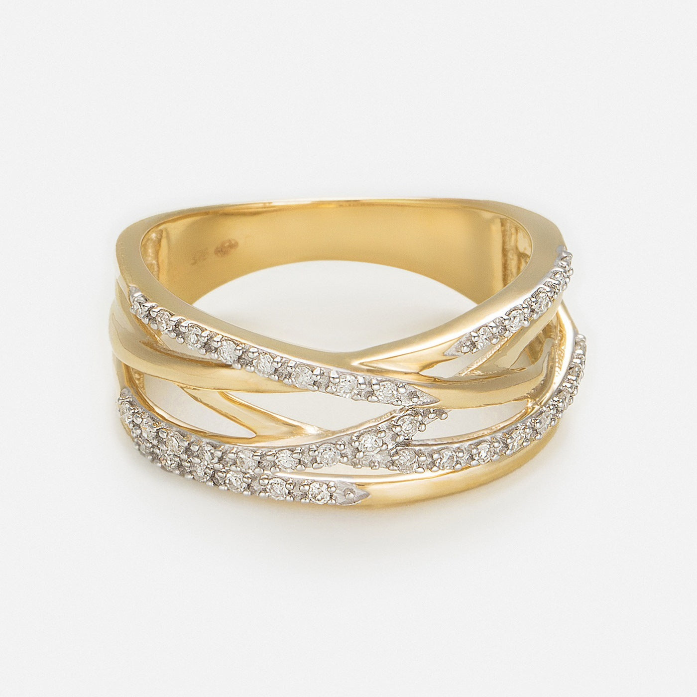 Ring “Entrelacs Eternel” Diamonds 0.18Ct/36 – Yellow Gold