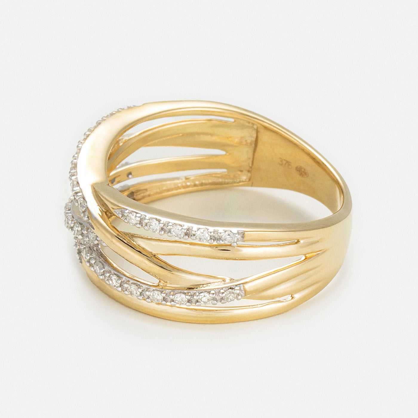 Ring “Entrelacs Eternel” Diamonds 0.18Ct/36 – Yellow Gold