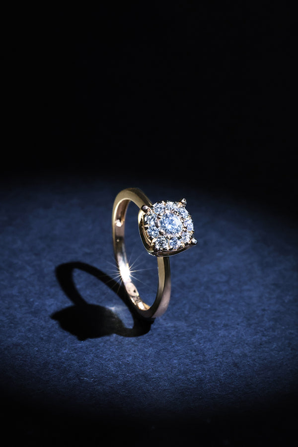 Bague "Brillant Luciana 0,50" Diamants 0,23Ct/1 & 0,27/9