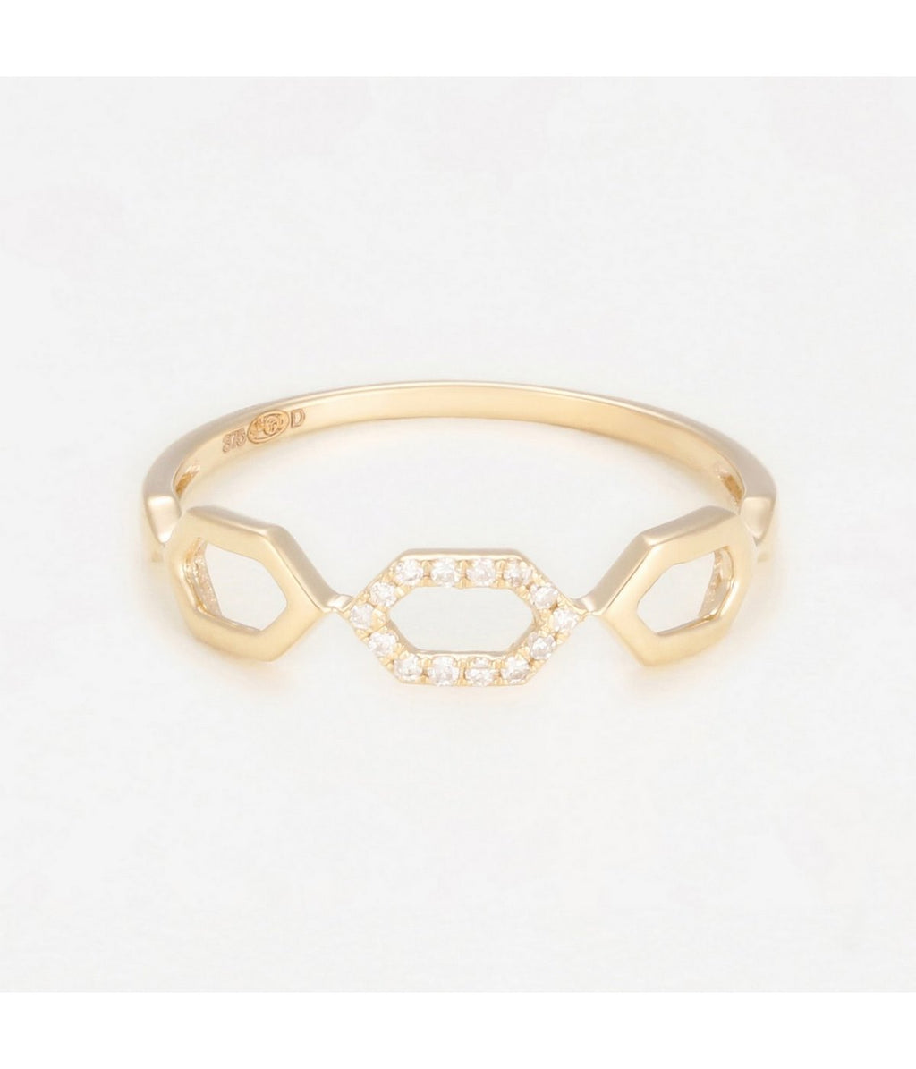 "Sia" Ring - D0.04/14 - Yellow Gold