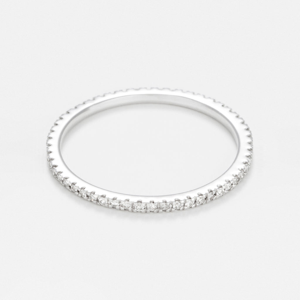 Bague "Belle Alliance Tour Complet" Diamants 0,16Ct/54 - Or Blanc 375/1000