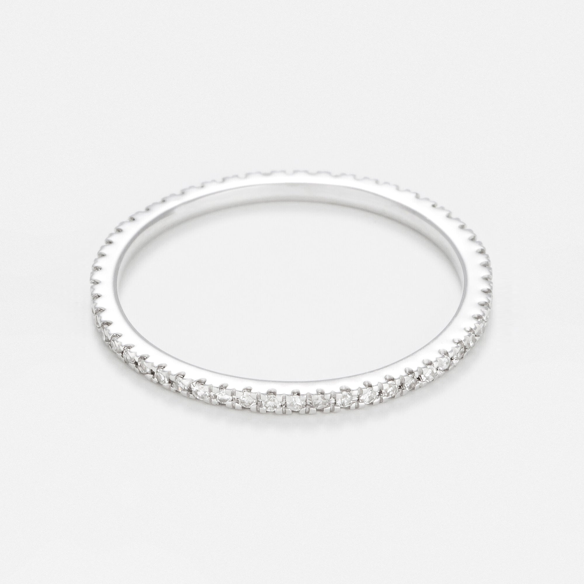 Bague "Belle Alliance Tour Complet" Diamants 0,16Ct/54 - Or Blanc 375/1000