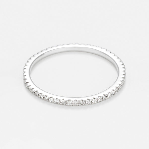 Bague "Belle Alliance Tour Complet" Diamants 0,16Ct/54 - Or Blanc 375/1000