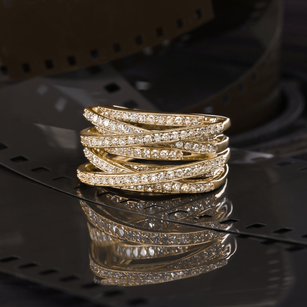 Bague "New Entrelacs Candides" Diamants : 0,99Ct/165 - Or Jaune 375/1000