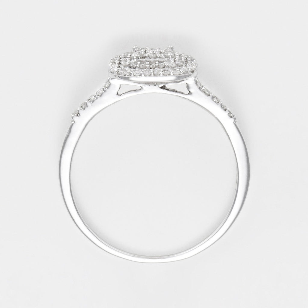 Anillo Dúo "Antiguo" Diamantes 0.31Cts/84 - Oro blanco