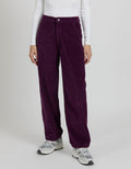 Baltimore Velvet Straight Trousers - Berry - Women