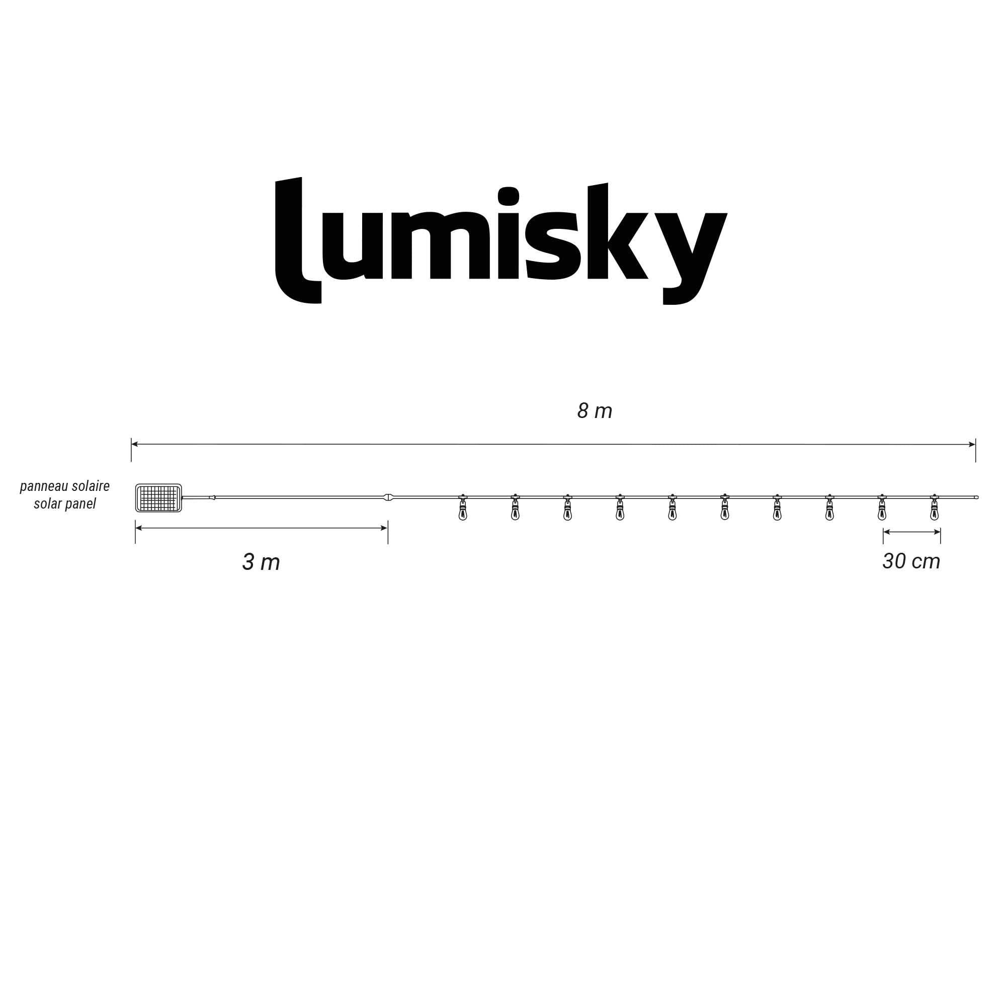 Bamby - Guirlande Solaire - Plastique - Transparent