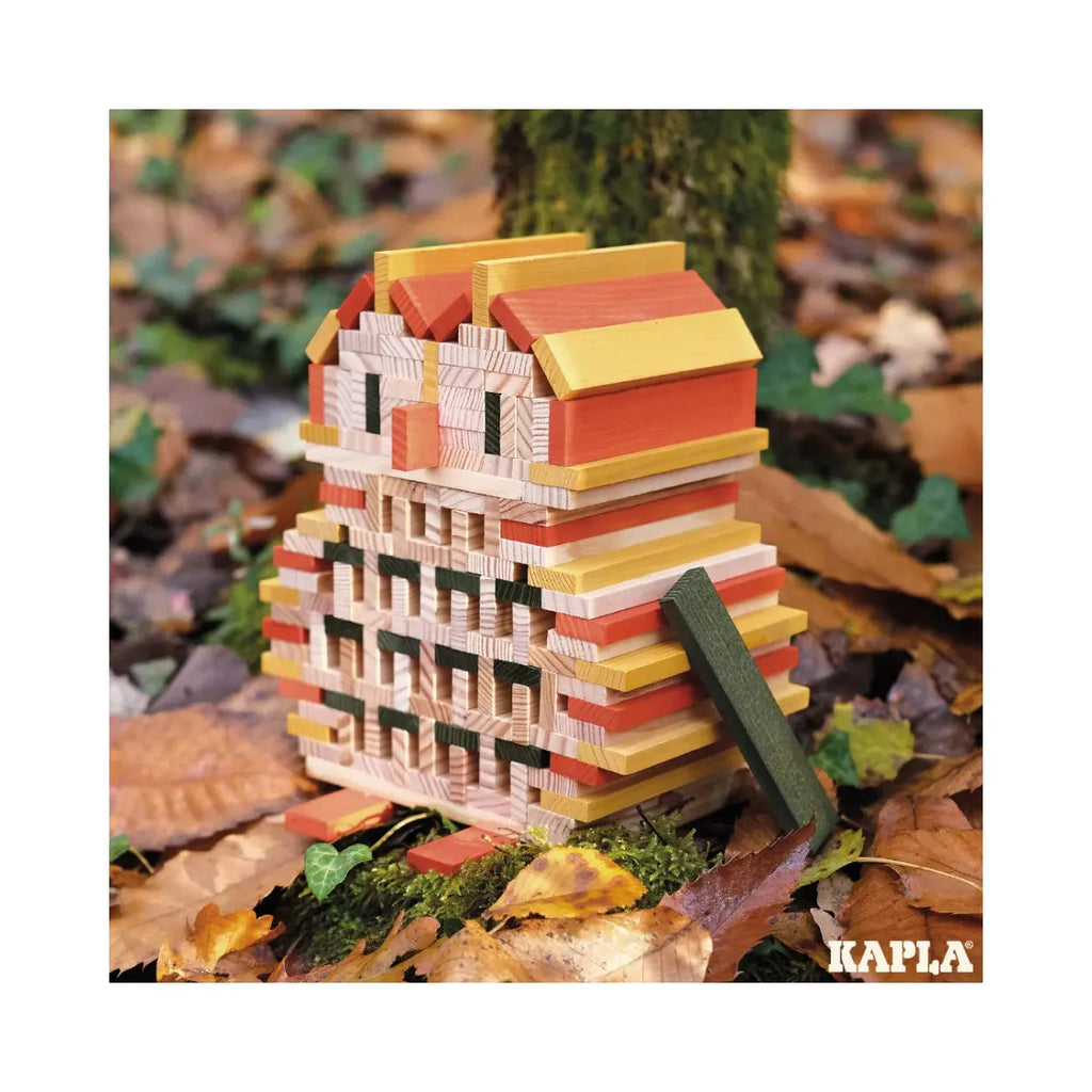 KAPLA - Baril 200 Planchettes - Edition Automne Vert, Jaune, Orange, Nature