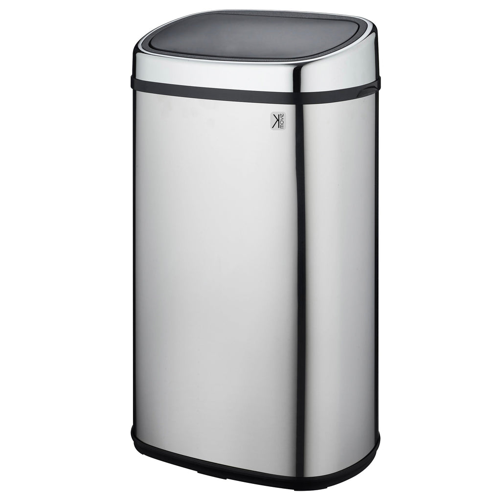 City - Poubelle Push Inox 58L - Acier Inoxydable - Argent