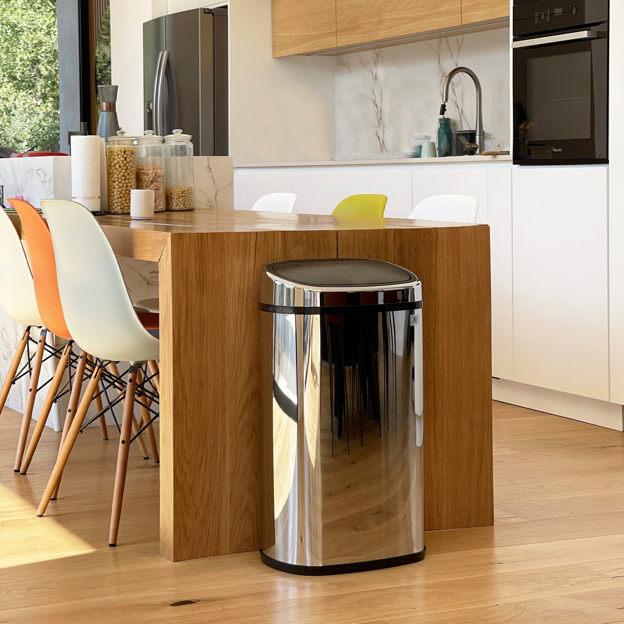 City - Poubelle Push Inox 48L - Acier Inoxydable - Argent