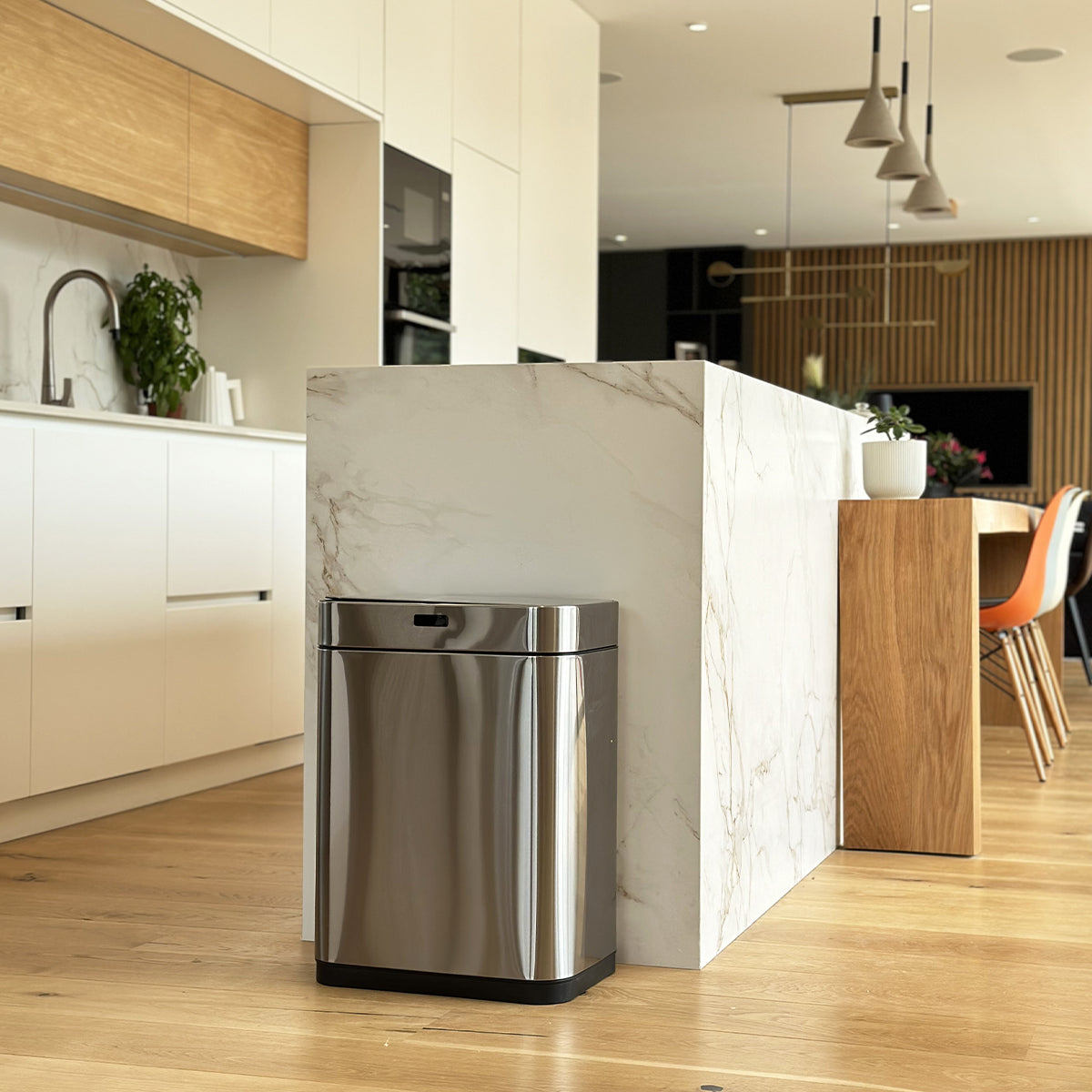 Upper - Poubelle Automatique Inox 60L - Acier Inoxydable - Argent