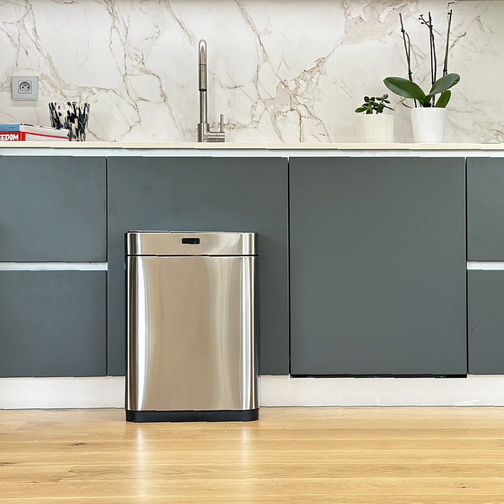 Upper - Poubelle Automatique Inox 60L - Acier Inoxydable - Argent
