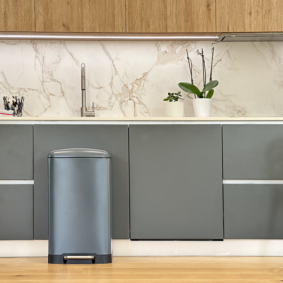 Greenwich - Poubelle À Pédale Inox 40L - Acier Inoxydable - Gris