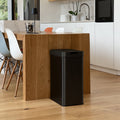 Poubelle de cuisine automatique 60L SILVERLAKE BLACK en acier Inox avec cerclage Ouverture papillon grande capacité
