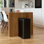Poubelle de cuisine automatique 60L SILVERLAKE BLACK en acier Inox avec cerclage Ouverture papillon grande capacité