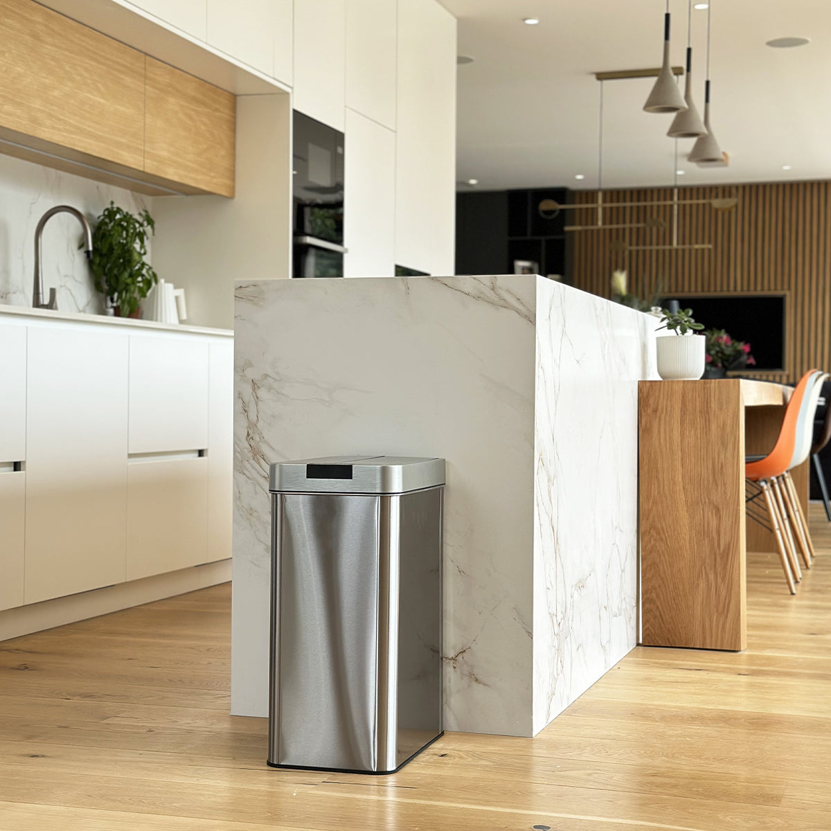 Silverlake - Poubelle Automatique Inox 60L - Acier Inoxydable - Argent