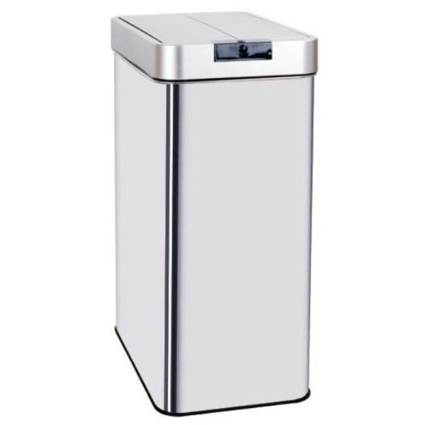 SILVERLAKE Papelera de cocina automática 60L en acero inoxidable con flejes Apertura mariposa de gran capacidad - REDDECO.com