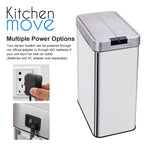 Poubelle de cuisine automatique 60L SILVERLAKE en acier Inox avec cerclage Ouverture papillon grande capacité - REDDECO.com