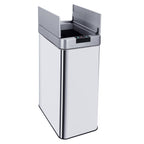 Poubelle de cuisine automatique 60L SILVERLAKE en acier Inox avec cerclage Ouverture papillon grande capacité - REDDECO.com