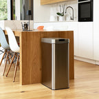 SILVERLAKE 70L automatic kitchen bin in stainless steel with butterfly opening cerclage large capacity