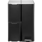Poubelle De Tri Inox Haja - 60L - 3Bacs - Noir