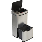 Narvik - Poubelle Automatique Tri Sélectif 75L - Acier Inoxydable - Argent