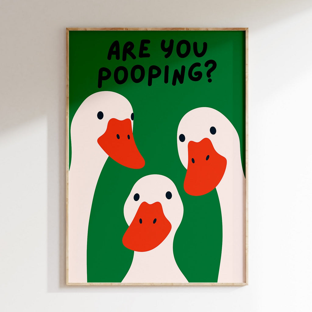 Bath - Affiche Are Yoi Pooping? - Vert