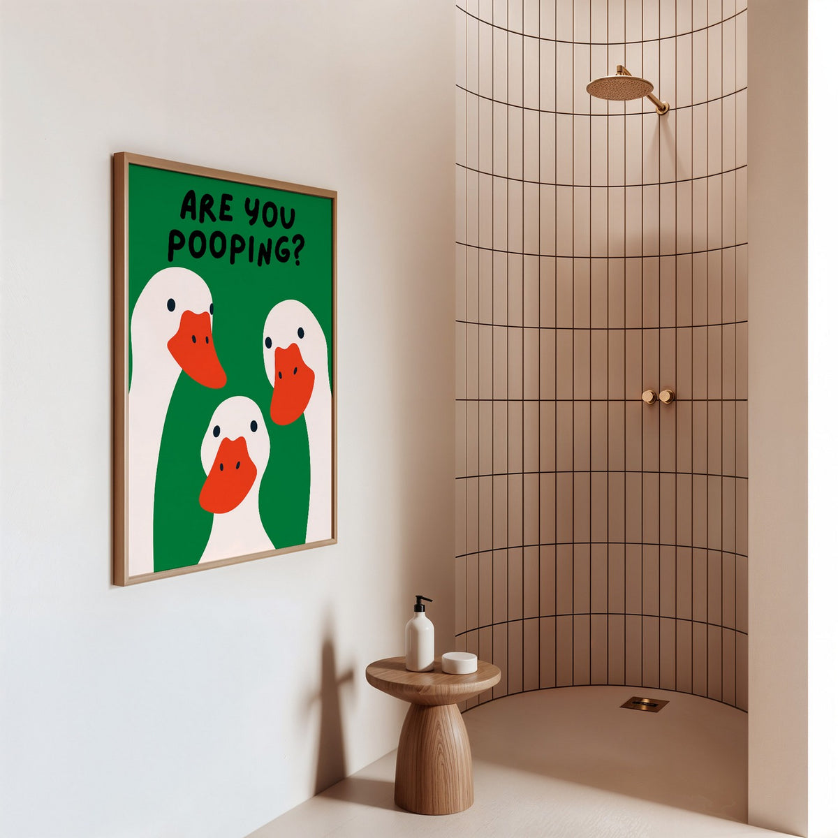 Bath - Affiche Are Yoi Pooping? - Vert
