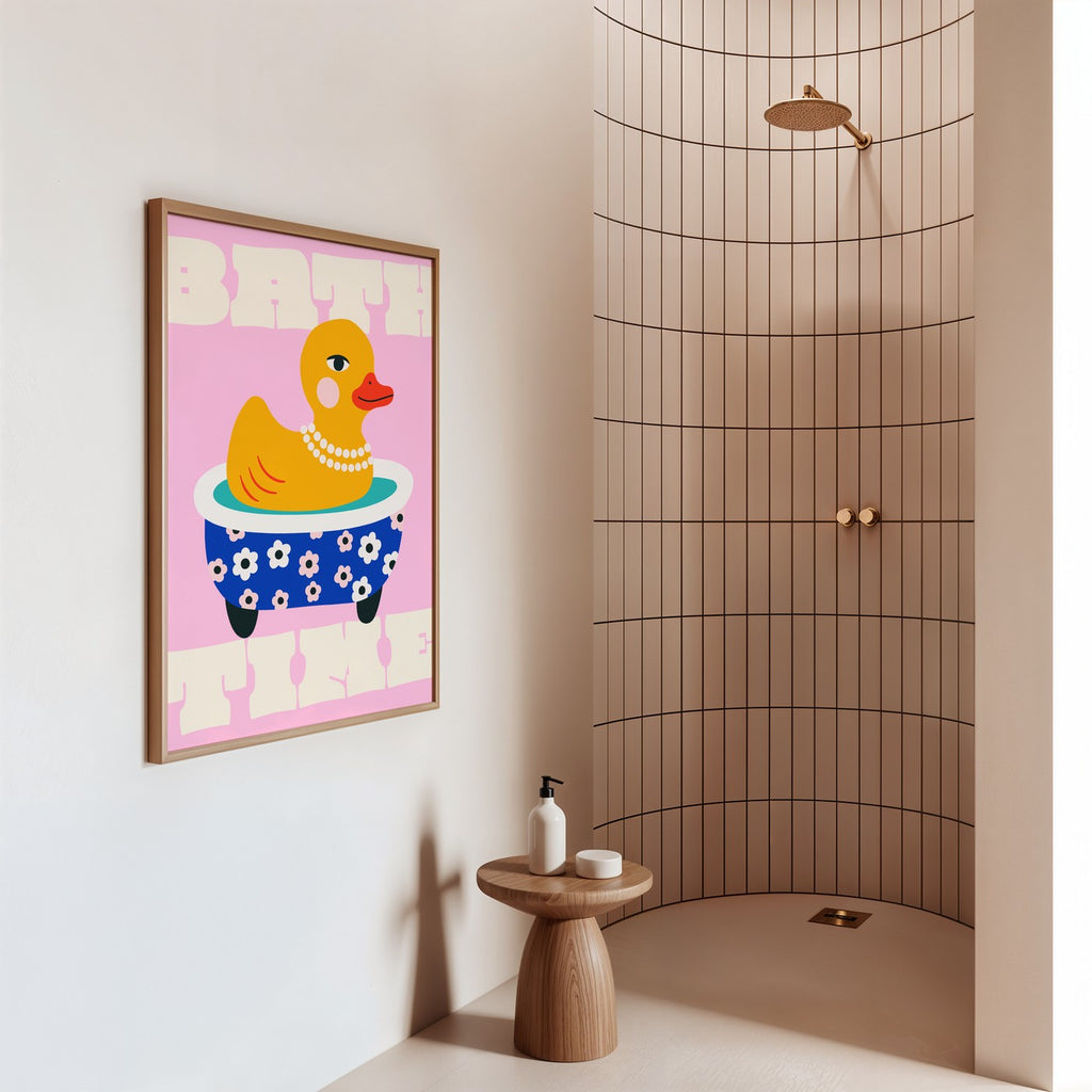Bath - Affiche Shower Time - Rose