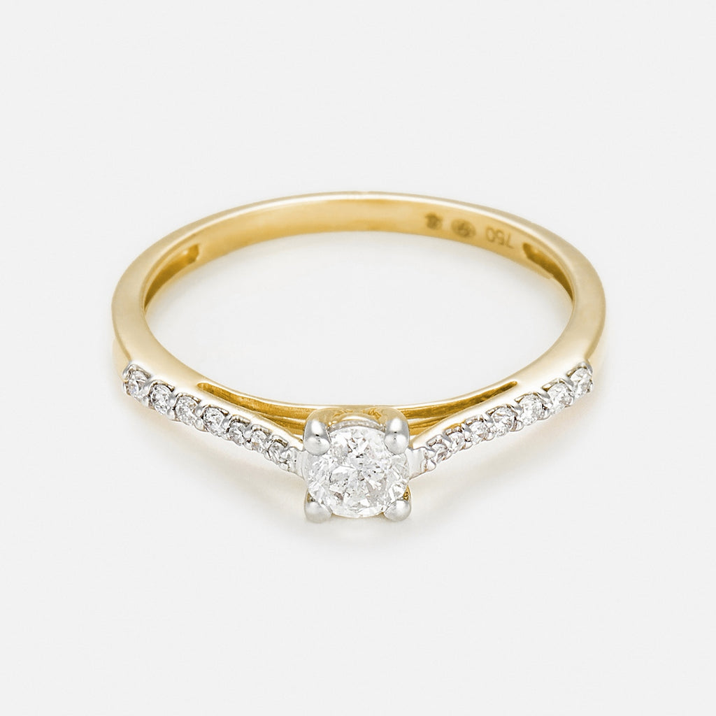 Bague "Dis-Moi Oui" Diamant : 0,25Ct/1+ 0,07Ct/14