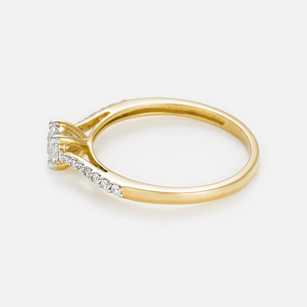 Bague "Dis-Moi Oui" Diamant : 0,25Ct/1+ 0,07Ct/14