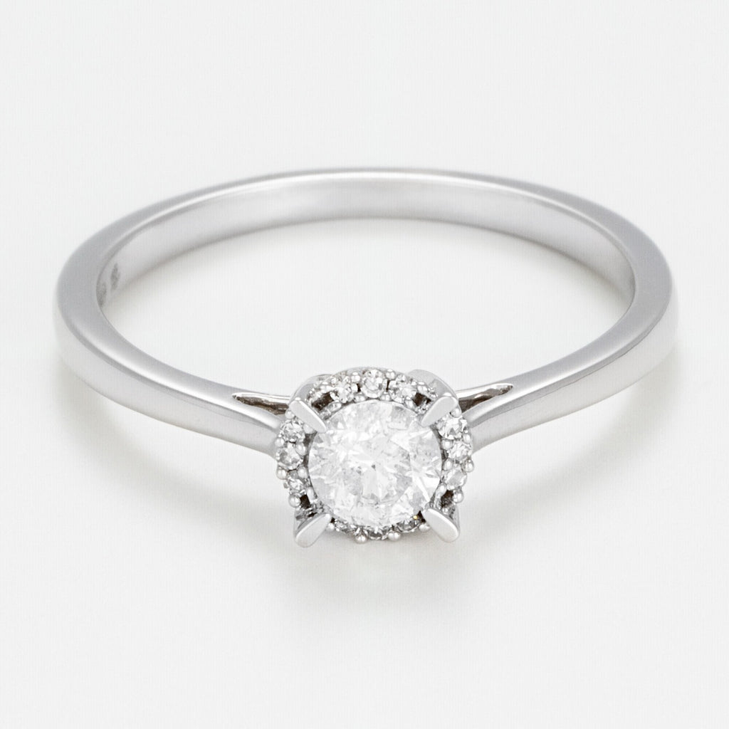 Anillo "Amoureuse 0.33" Diamantes 0.30Ct/1+0.03 Ct/12 - Oro blanco