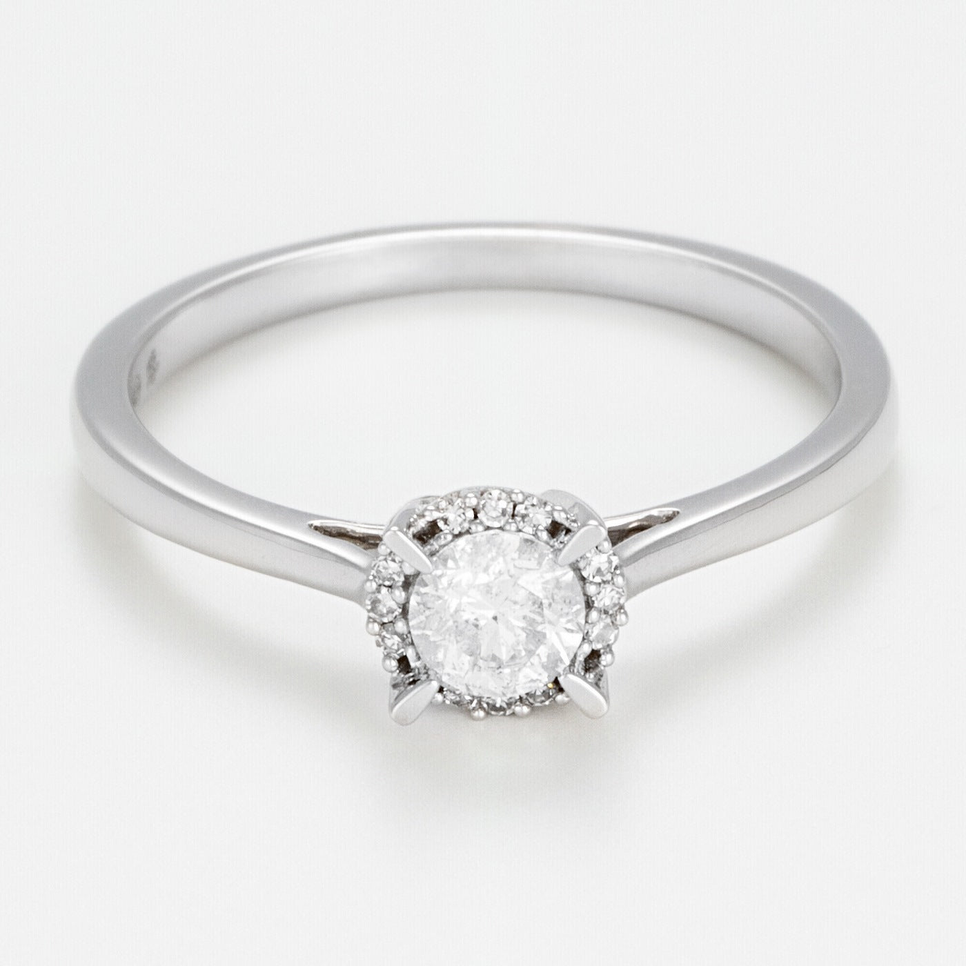 Anillo "Amoureuse 0.33" Diamantes 0.30Ct/1+0.03 Ct/12 - Oro blanco