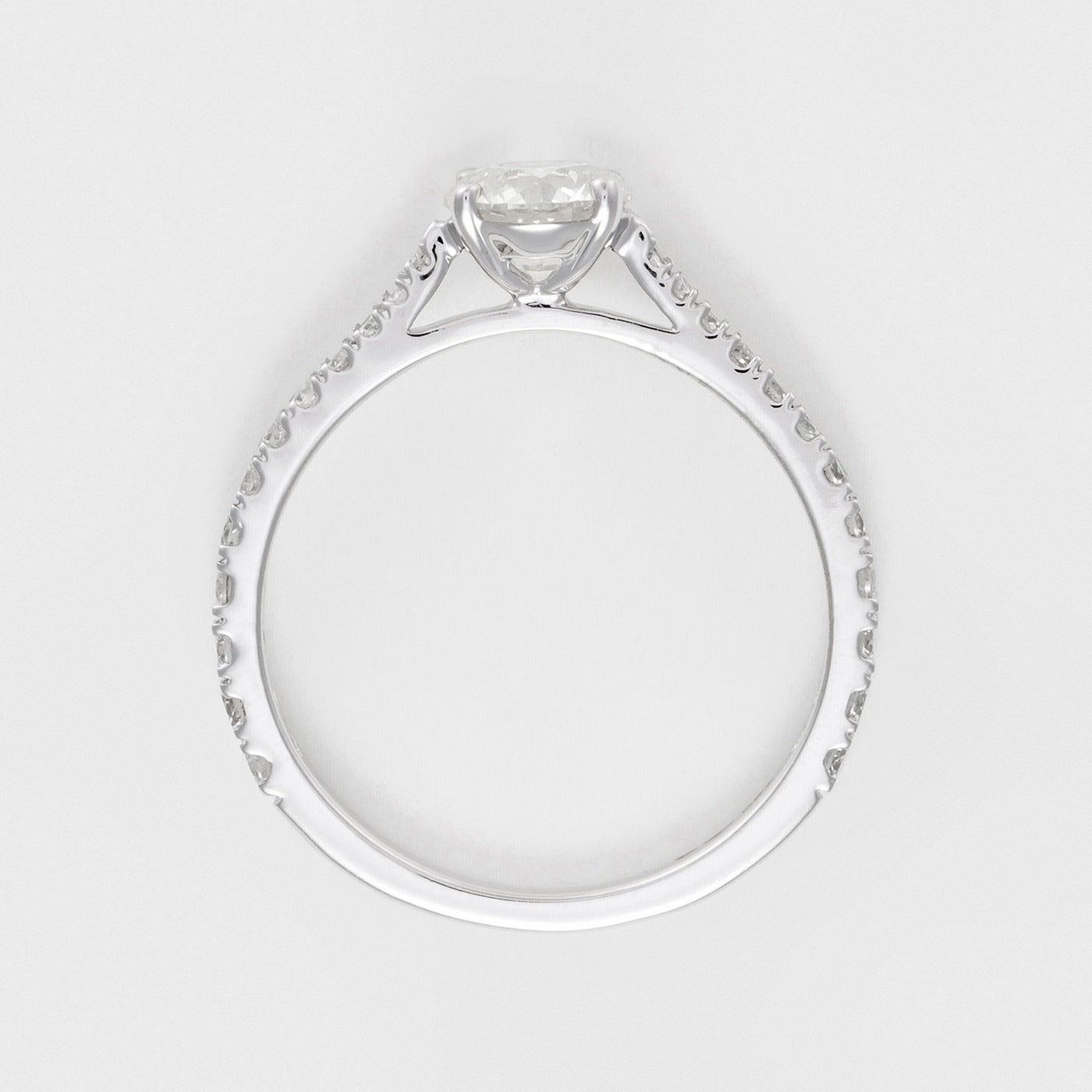 Anillo "Solitaire Royal 1 Quilate" D0.3Ct/24 & D0.7Ct/1 - Oro blanco 750/1000