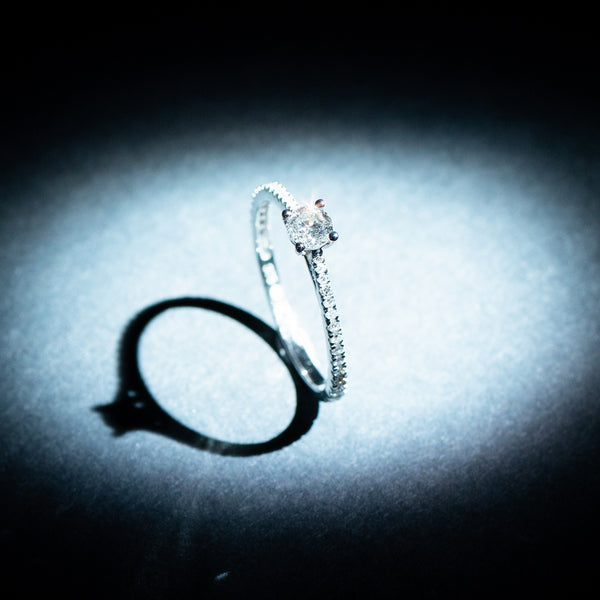"Solitaire Royal 1 Carat" Ring D0.3Ct/24 & D0.7Ct/1 - 750/1000 White Gold