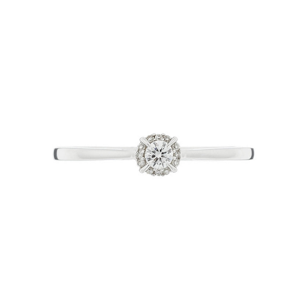 Bague "Amoureuse 0,10" Diamant Centre 0,08Ct/1 +0,02Ct/12