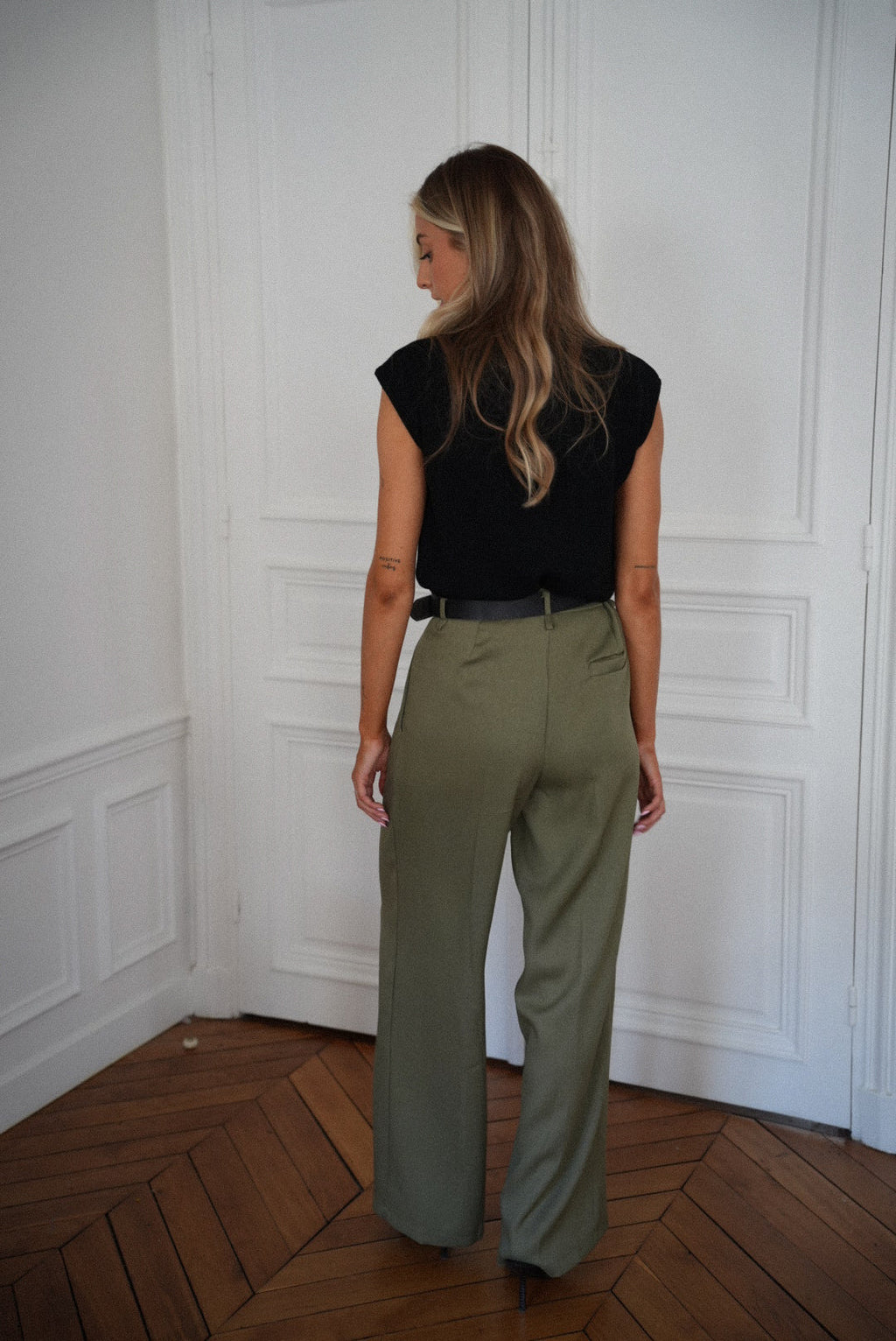 Pantalón recto Achille - Caqui