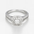 Bague "Duo De Bagues Carré Passion" D0,45/77 & 0,3/1 - Or Blanc