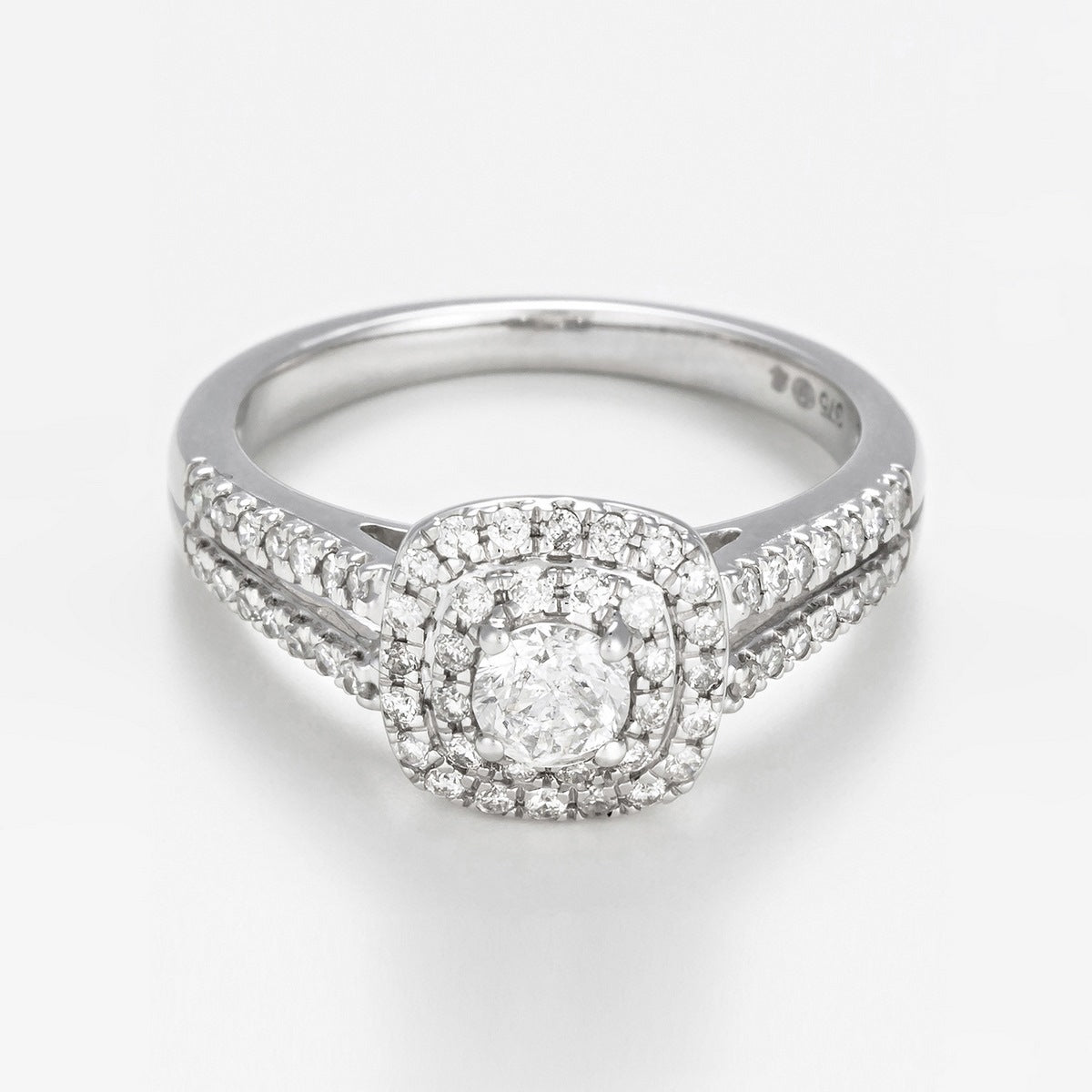 Bague "Duo De Bagues Carré Passion" D0,45/77 & 0,3/1 - Or Blanc