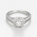 Bague "Duo De Bagues Carré Passion" D0,45/77 & 0,3/1 - Or Blanc