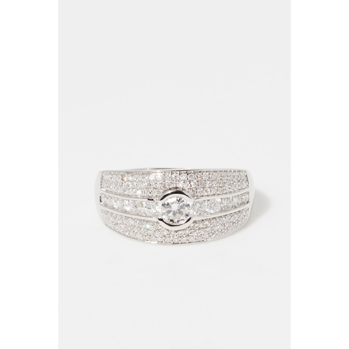 Bague "Jonc Lumineux" Diamant: 0,57Ct/128 + 0,18Ct/1
