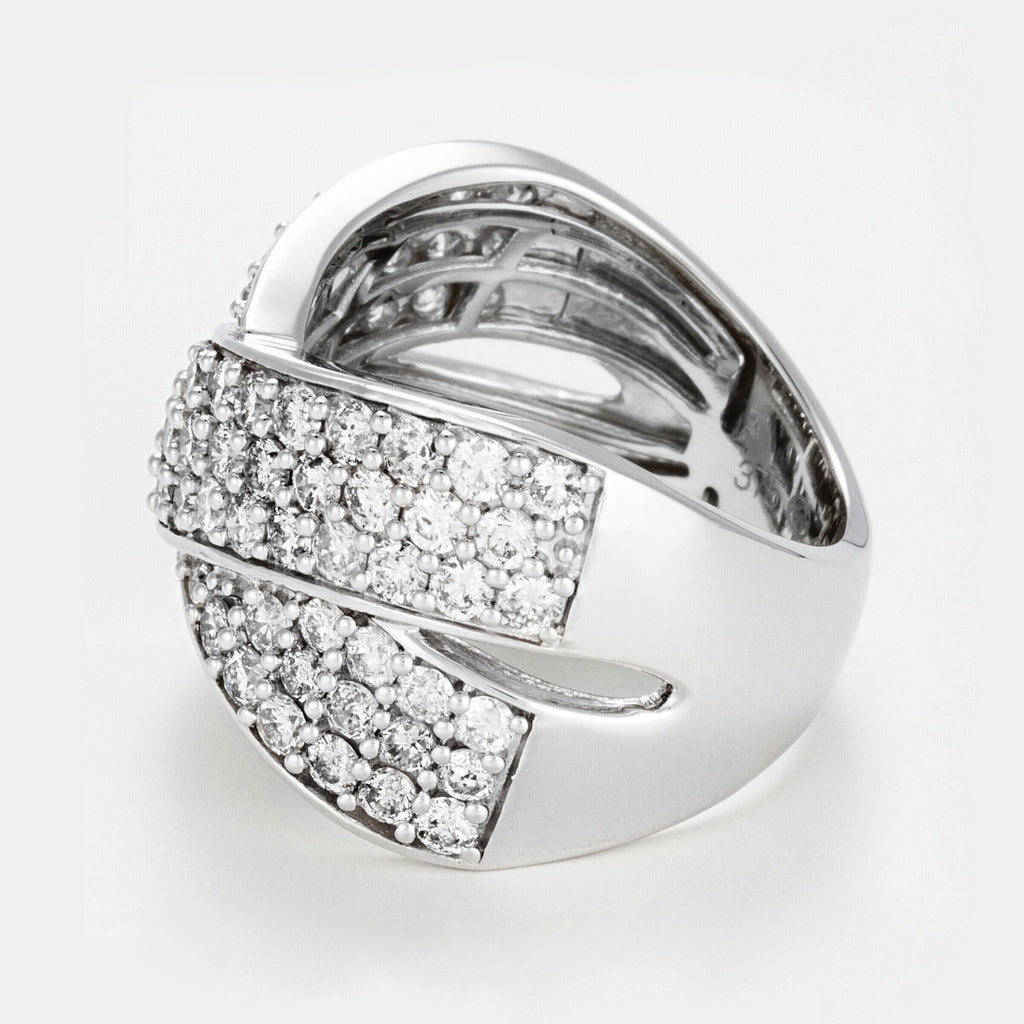 Anillo de diamantes "Cinta de Luz": 2Ct/79 - Oro blanco 375/1000