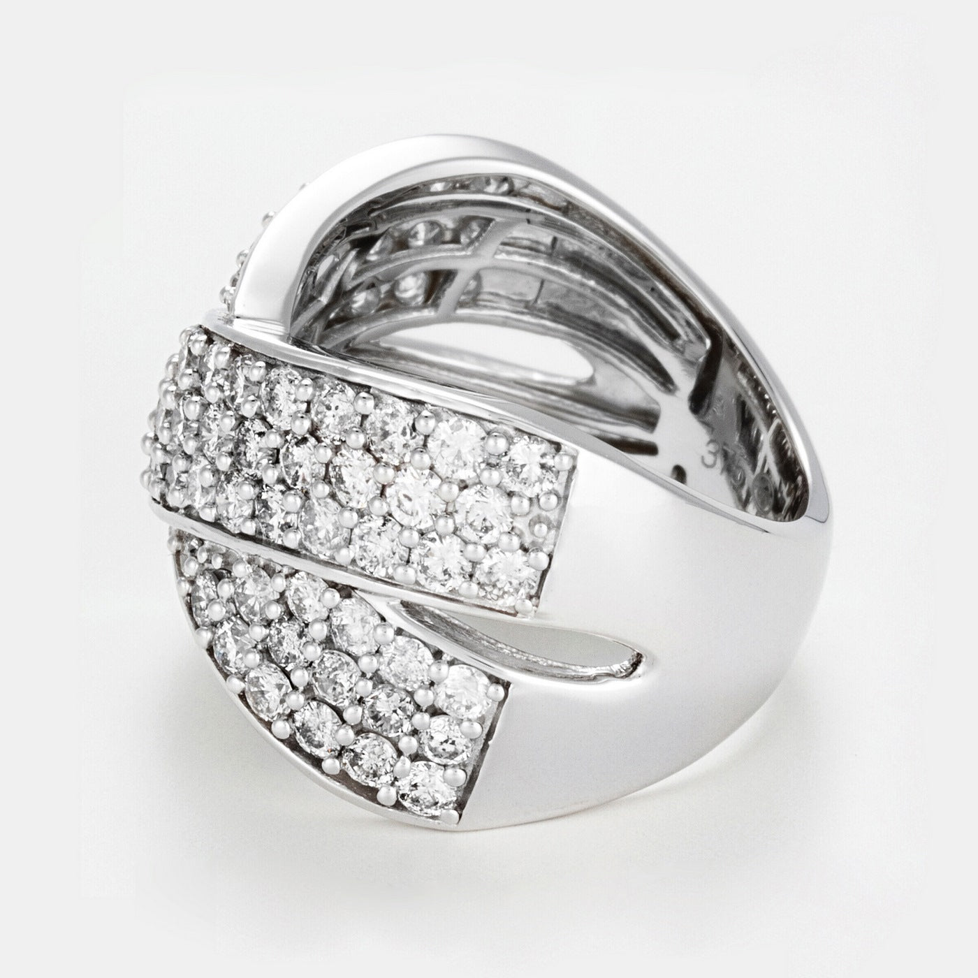 Anillo de diamantes "Cinta de Luz": 2Ct/79 - Oro blanco 375/1000