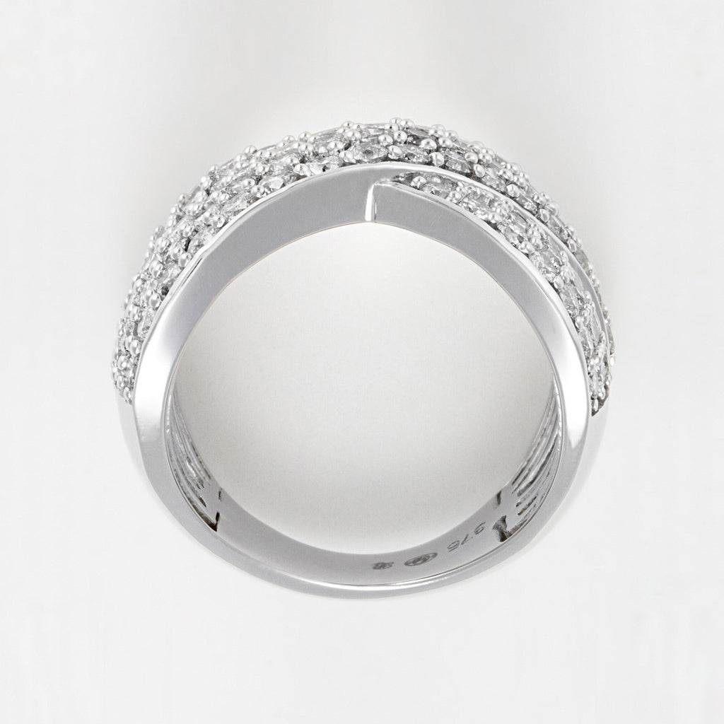 Anillo de diamantes "Cinta de Luz": 2Ct/79 - Oro blanco 375/1000