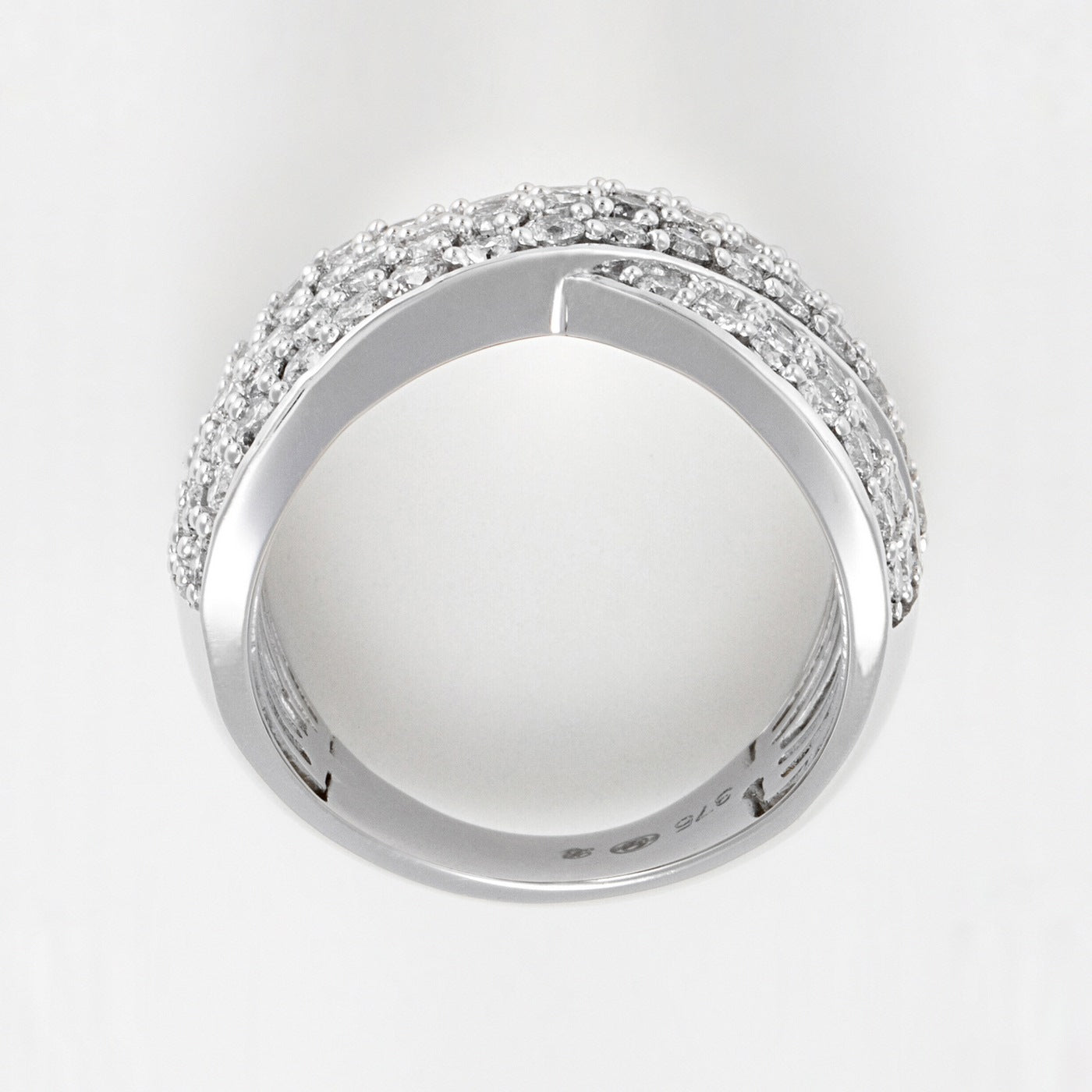 Anillo de diamantes "Cinta de Luz": 2Ct/79 - Oro blanco 375/1000